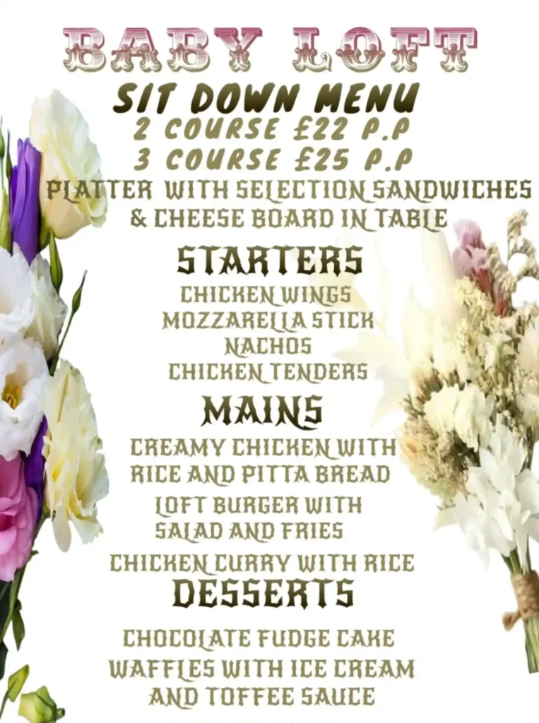 Sit Down Menu